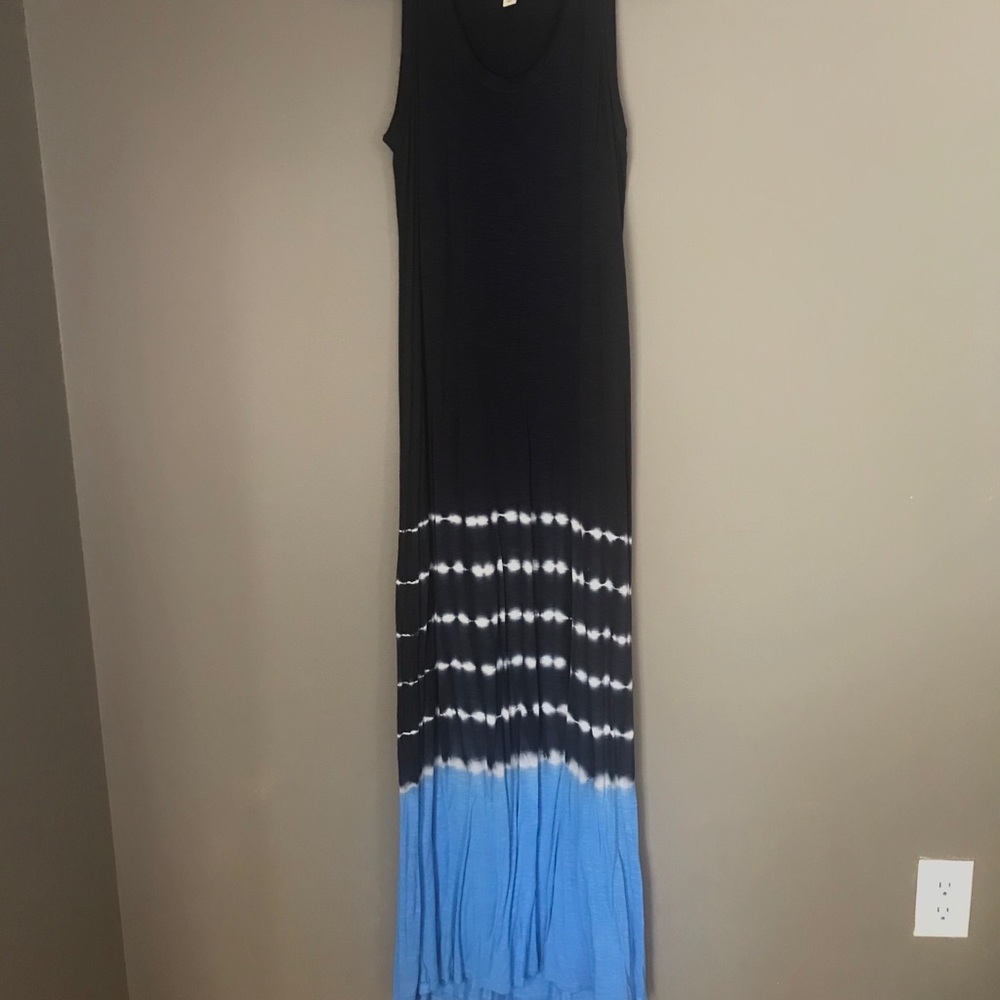 Style & Co Navy Maxi tank dress w dip dyed bottom